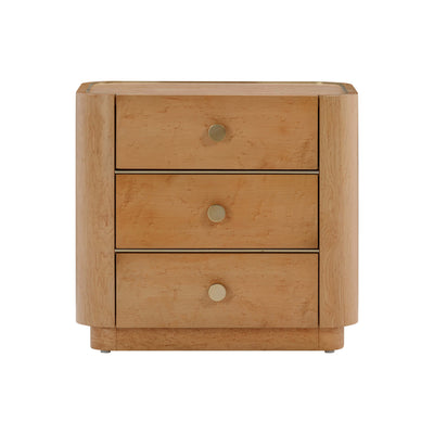 Abigail 22" Natural Birdseye Maple 3-Drawer Nightstand - Image 1