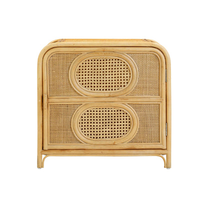 Tina 27" Rattan Nightstand With Storage - Natural - Image 1
