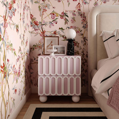 Tori 23" Motif 2-Drawer Nightstand - Mauve - Image 1