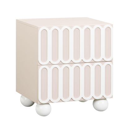 Tori 23" Motif 2-Drawer Nightstand - Taupe - Image 1