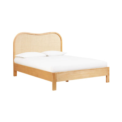 Grappa Natural Wood & Raffia Bed - Image 1