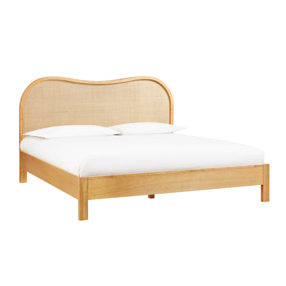 Grappa Natural Wood & Raffia Bed - King - Image 1