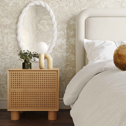 Miles 22" Natural Wood 2-Drawer Nightstand - Image 2