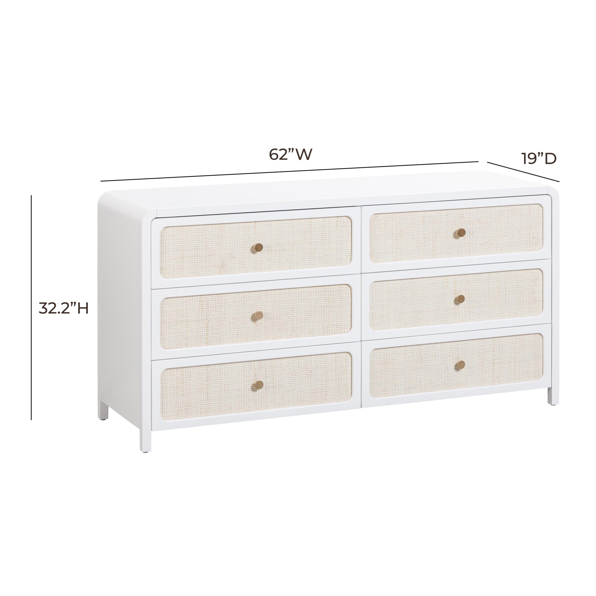 Patty White Rattan 6 Drawer Dresser Patty White Rattan 6 Drawer Dresser