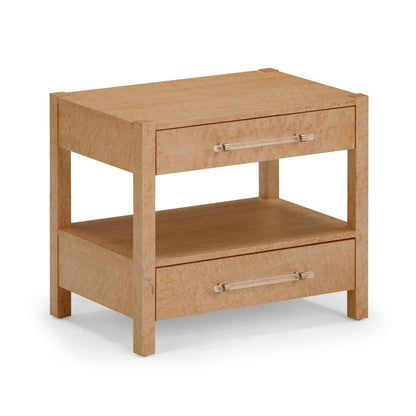 Brandyss 26" Burl 2-Drawer Nightstand - Birdseye Maple - Image 1