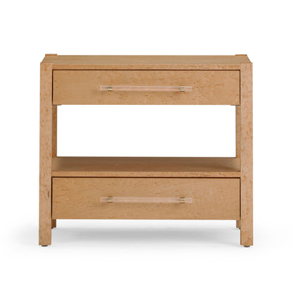 Brandyss 26" Burl 2-Drawer Nightstand - Birdseye Maple - Image 1