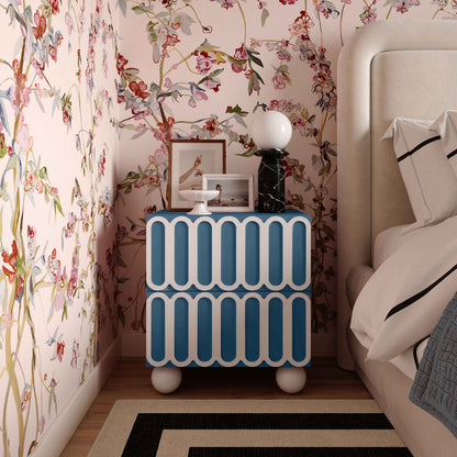Tori 23" Motif 2-Drawer Nightstand - Blue - Image 1