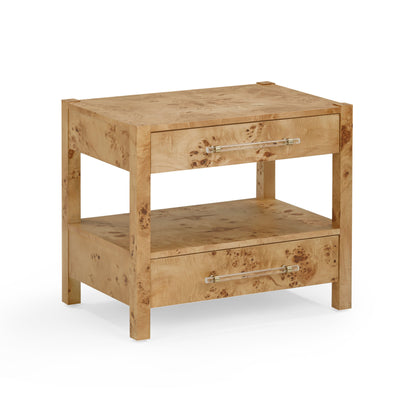Brandyss 26" Burl 2-Drawer Nightstand - Honey - Image 1