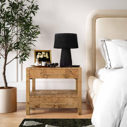 Brandyss 26" Burl 2-Drawer Nightstand - Honey - Image 1