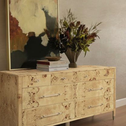 Brandyss 62" Burl 7-Drawer Dresser - Natural - Image 1