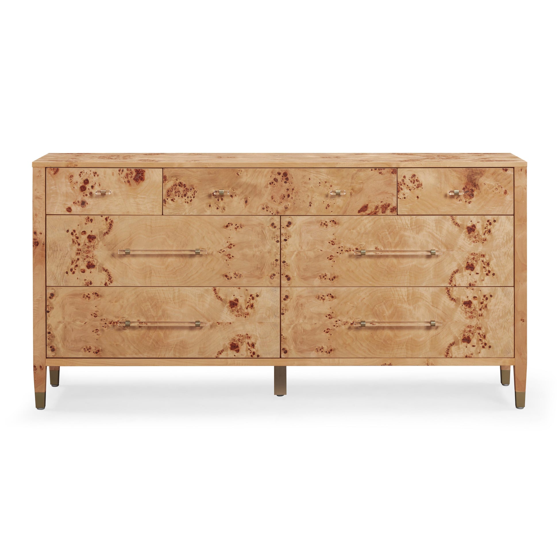 Brandyss 62" Burl 7-Drawer Dresser - Honey - Image 1
