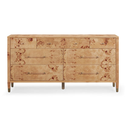 Brandyss 62" Burl 7-Drawer Dresser - Honey - Image 1