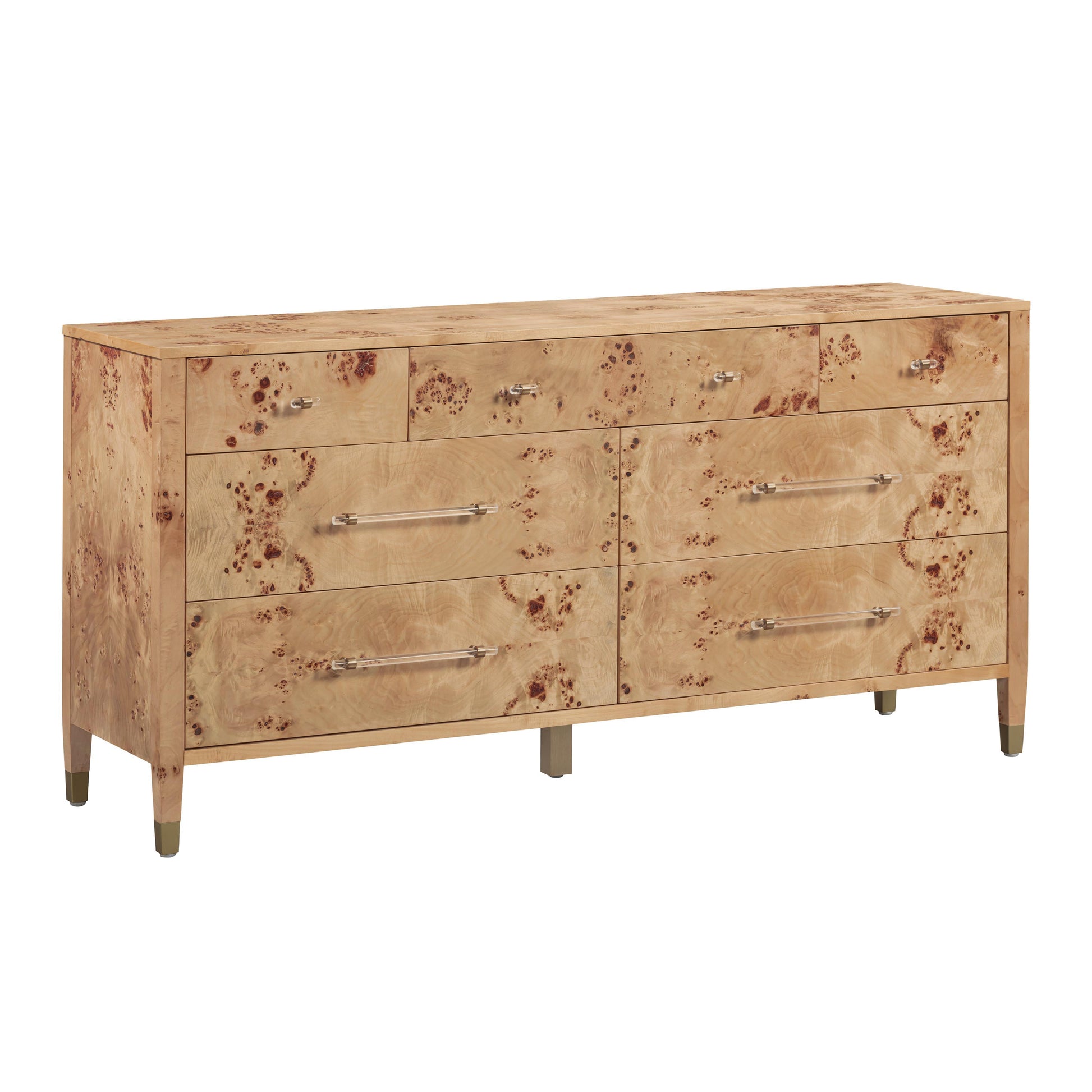 Brandyss 62" Burl 7-Drawer Dresser - Honey - Image 3