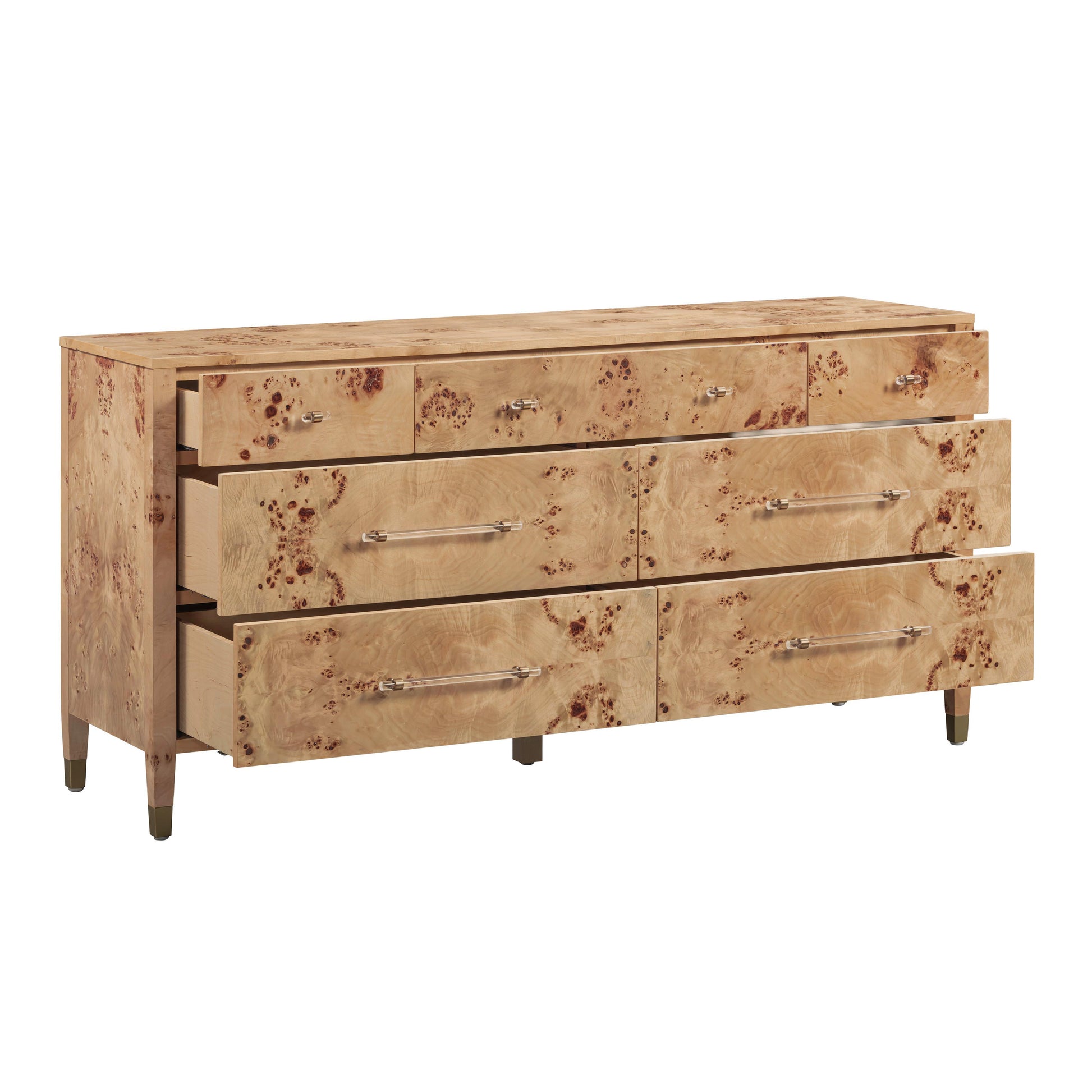 Brandyss 62" Burl 7-Drawer Dresser - Honey - Image 4