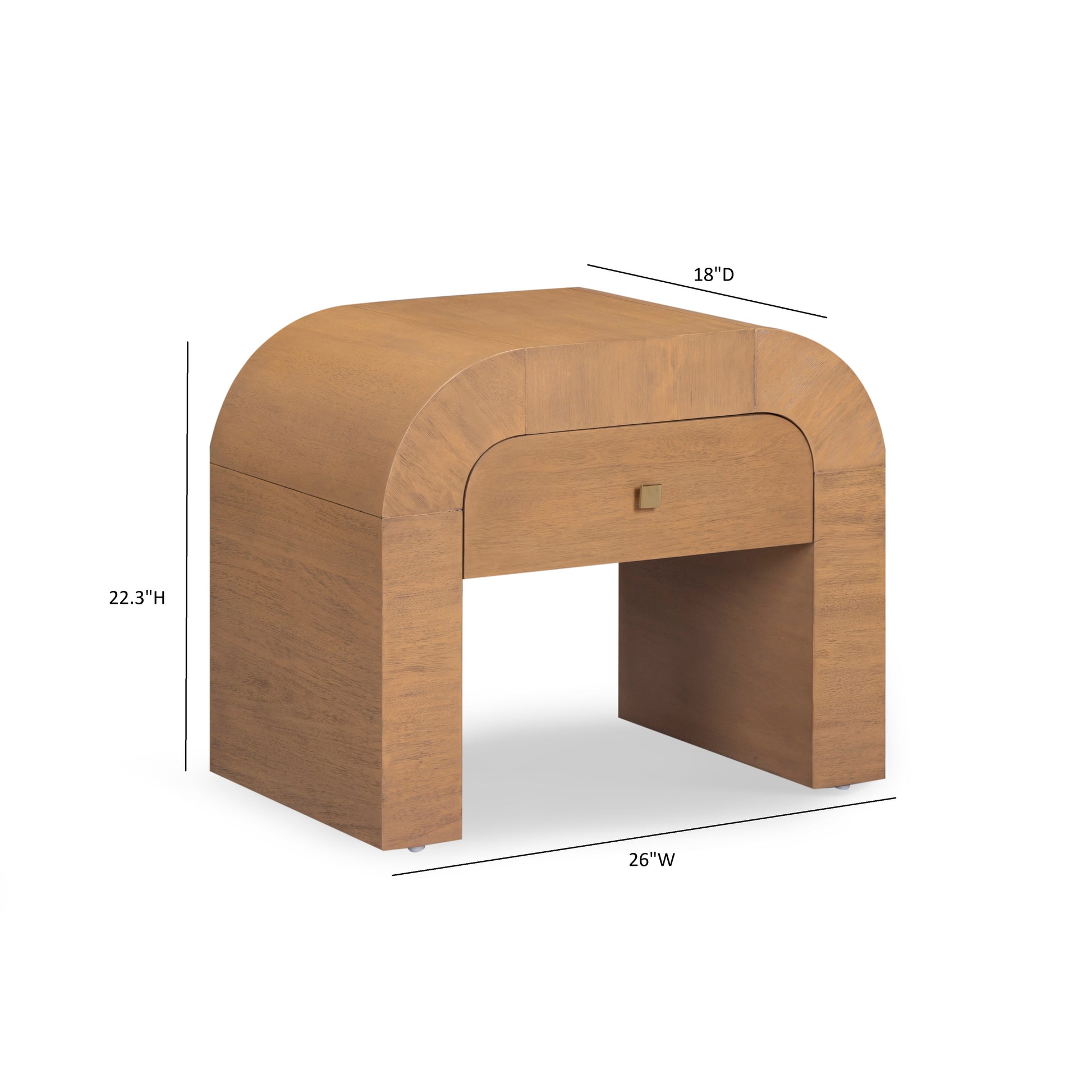 Hump 26" Arched Nightstand With Drawer - Natural - Image 8
