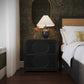 Tina 27" Rattan Nightstand With Storage - Black - Image 2