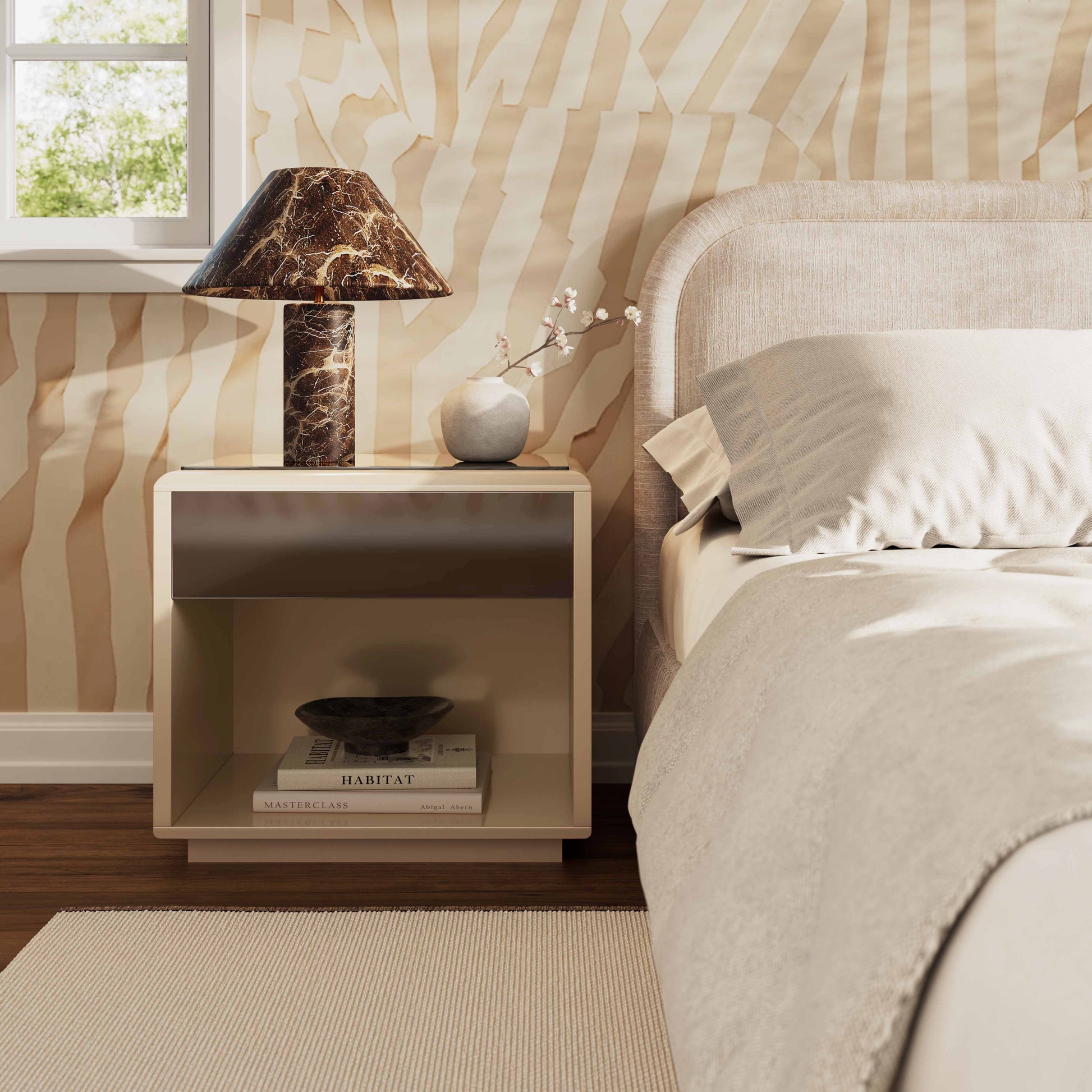 Tov Furniture Martha Mirrored Nightstand