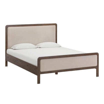 Hella Contract-Grade Velvet and Ash Wood Bed - Taupe / Queen - Image 2