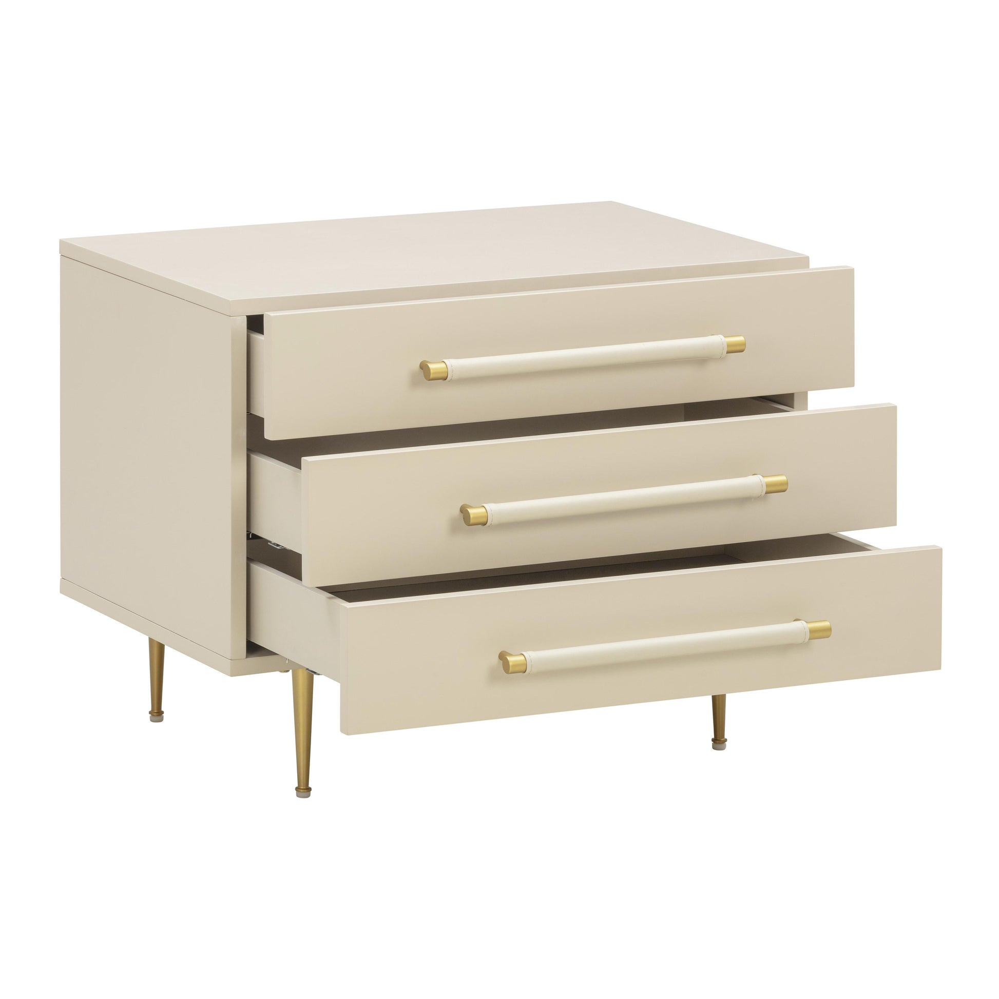 Trident 28" 3-Drawer Nightstand - Taupe - Image 4