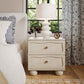 Grappa 22" Wood & Raffia Wavy 2-Drawer Nightstand - White - Image 2