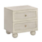 Grappa 22" Wood & Raffia Wavy 2-Drawer Nightstand - White - Image 3