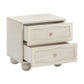 Grappa 22" Wood & Raffia Wavy 2-Drawer Nightstand - White - Image 4