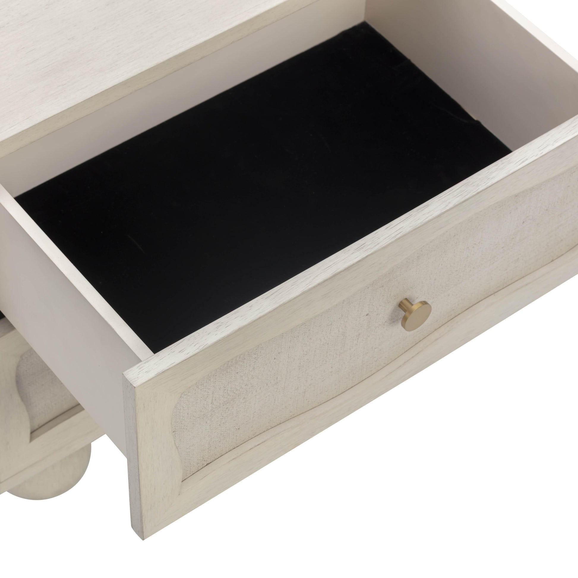 Grappa 22" Wood & Raffia Wavy 2-Drawer Nightstand - White - Image 8