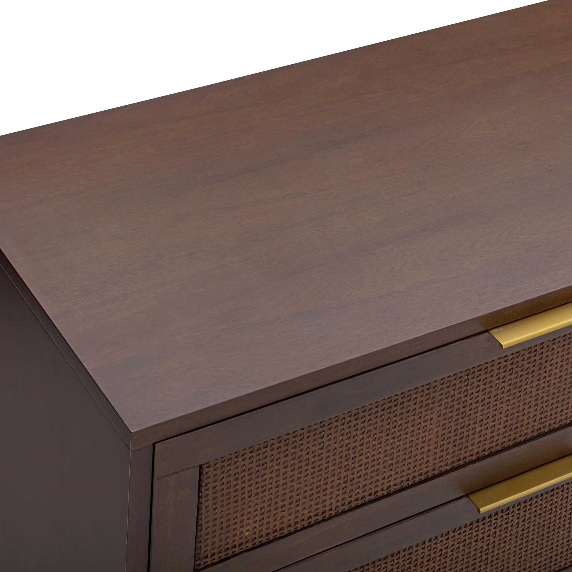 Sierra 60" Cane 6-Drawer Dresser - Dark Brown - Image 8