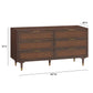 Sierra 60" Cane 6-Drawer Dresser - Dark Brown - Image 5