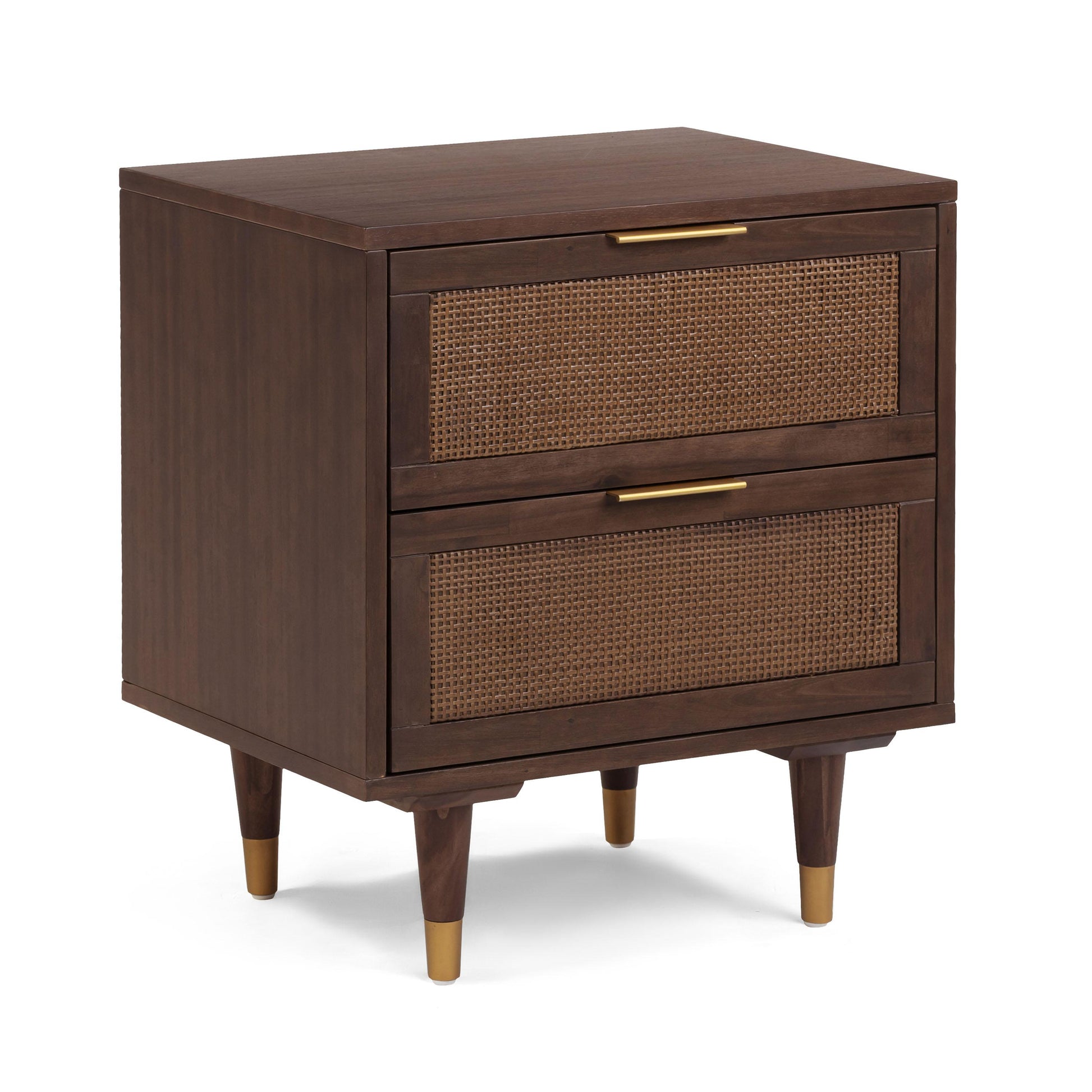 Sierra 22" Cane 2-Drawer Nightstand - Dark Brown - Image 2