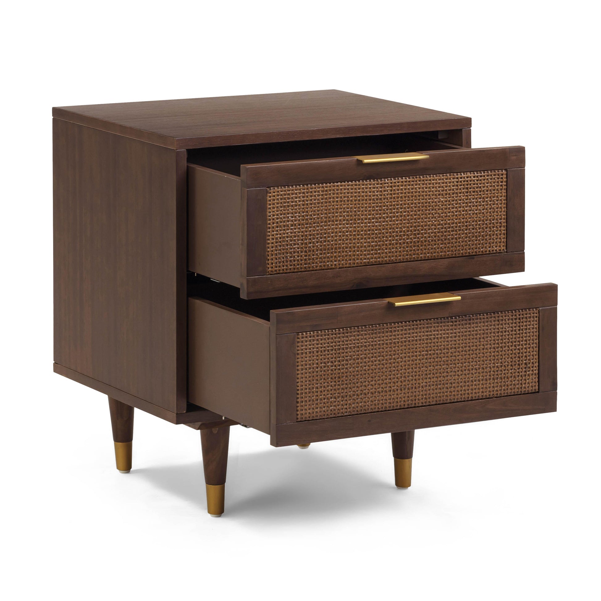 Sierra 22" Cane 2-Drawer Nightstand - Dark Brown - Image 3