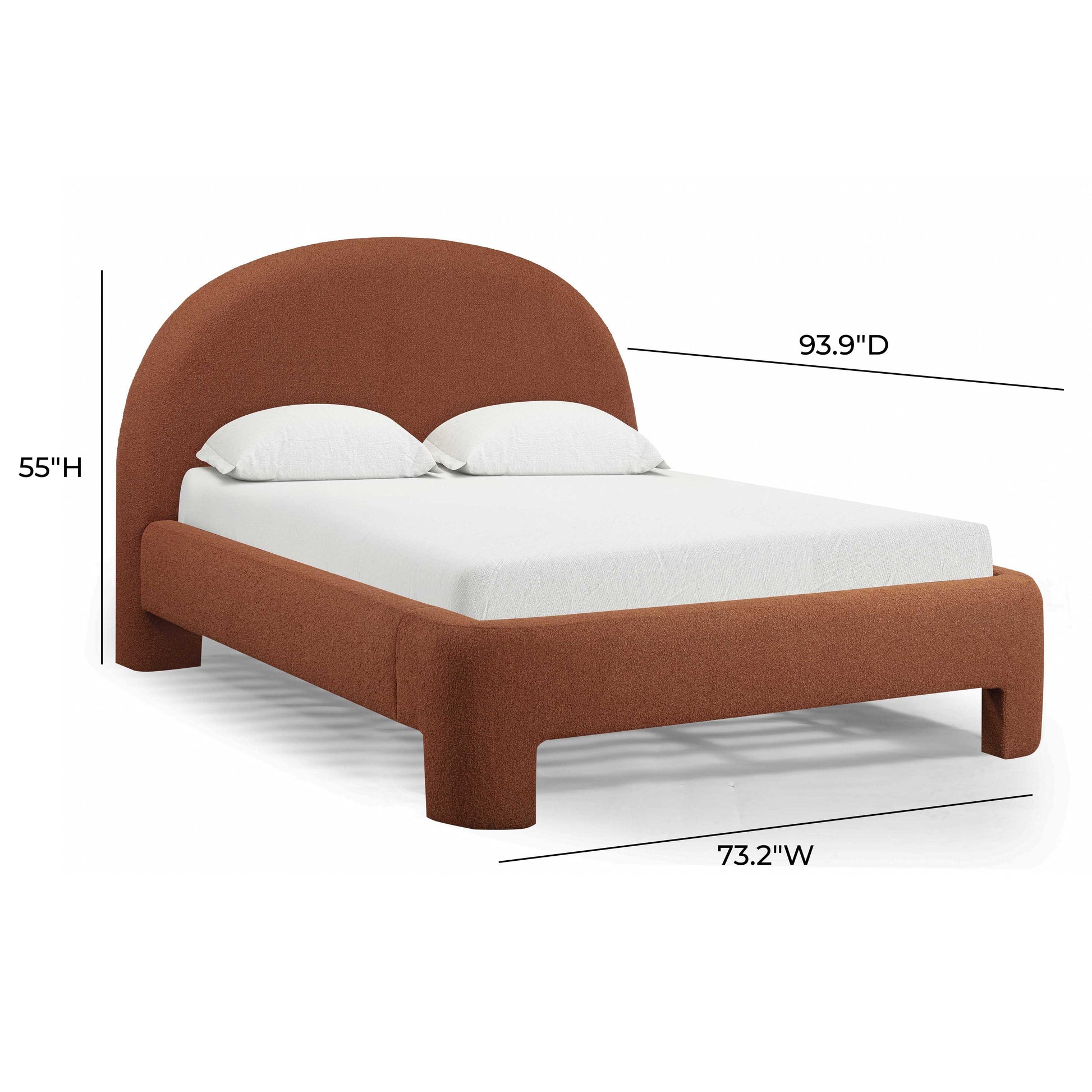 Orphea Performance Boucle Bed - Autumn Red / Queen - Image 10