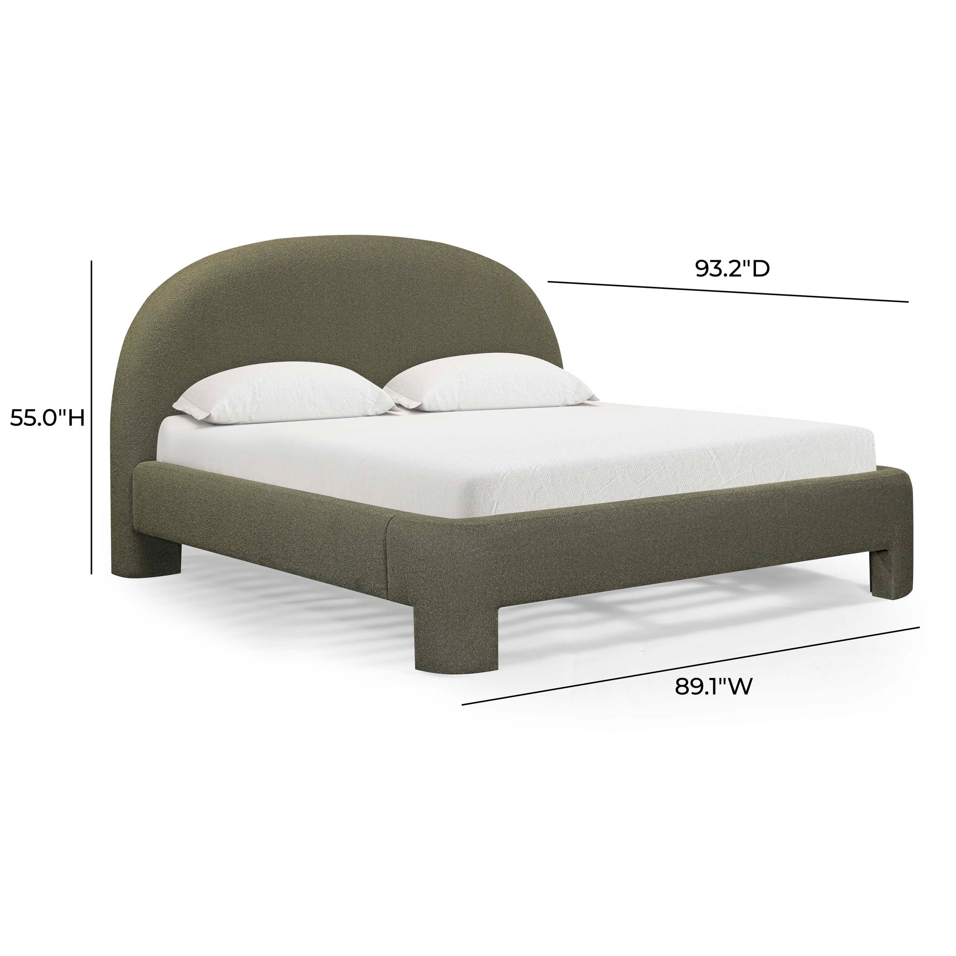 Orphea Performance Boucle Bed - Kale Green / King - Image 5