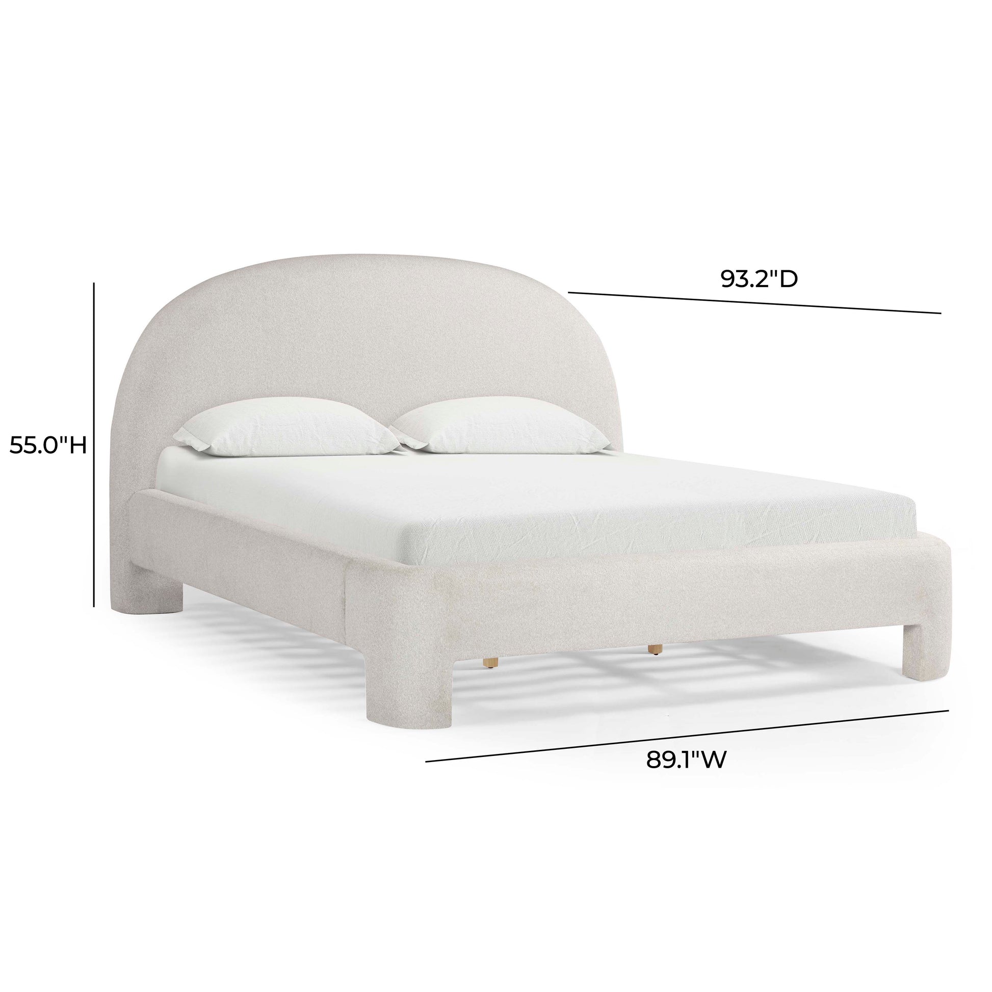 Orphea Performance Boucle Bed - Off-White / King - Image 10