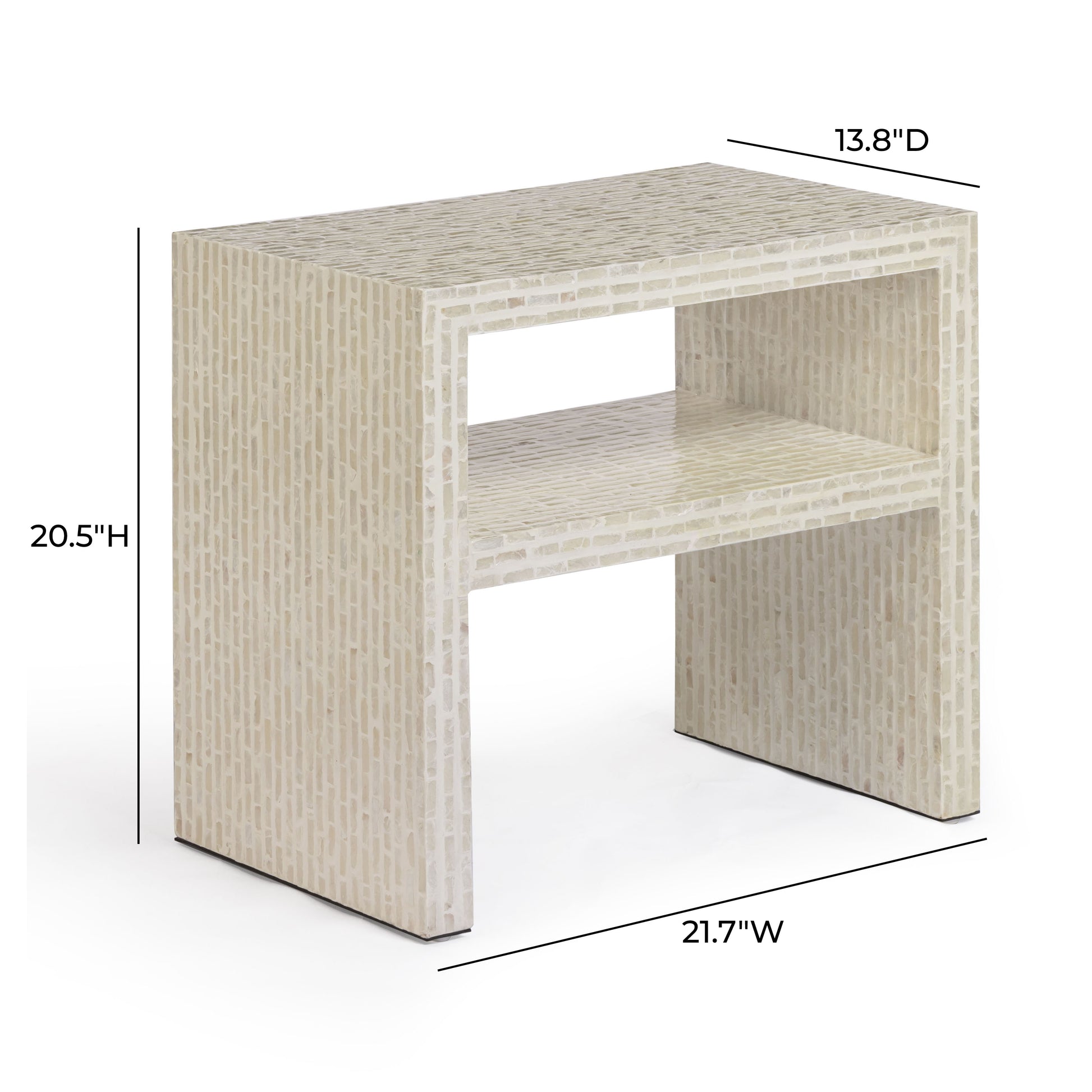 Derry 22" Capiz Shell Nightstand - Cream - Image 6