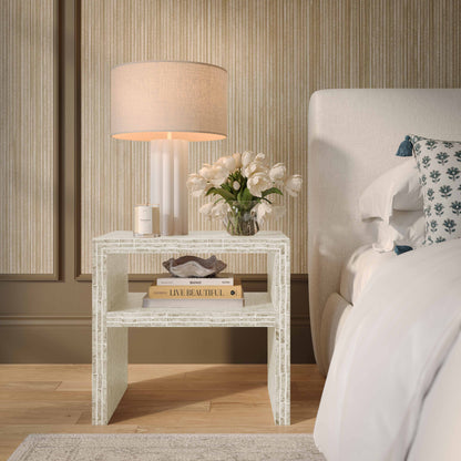 Derry 22" Capiz Shell Nightstand - Cream - Image 1