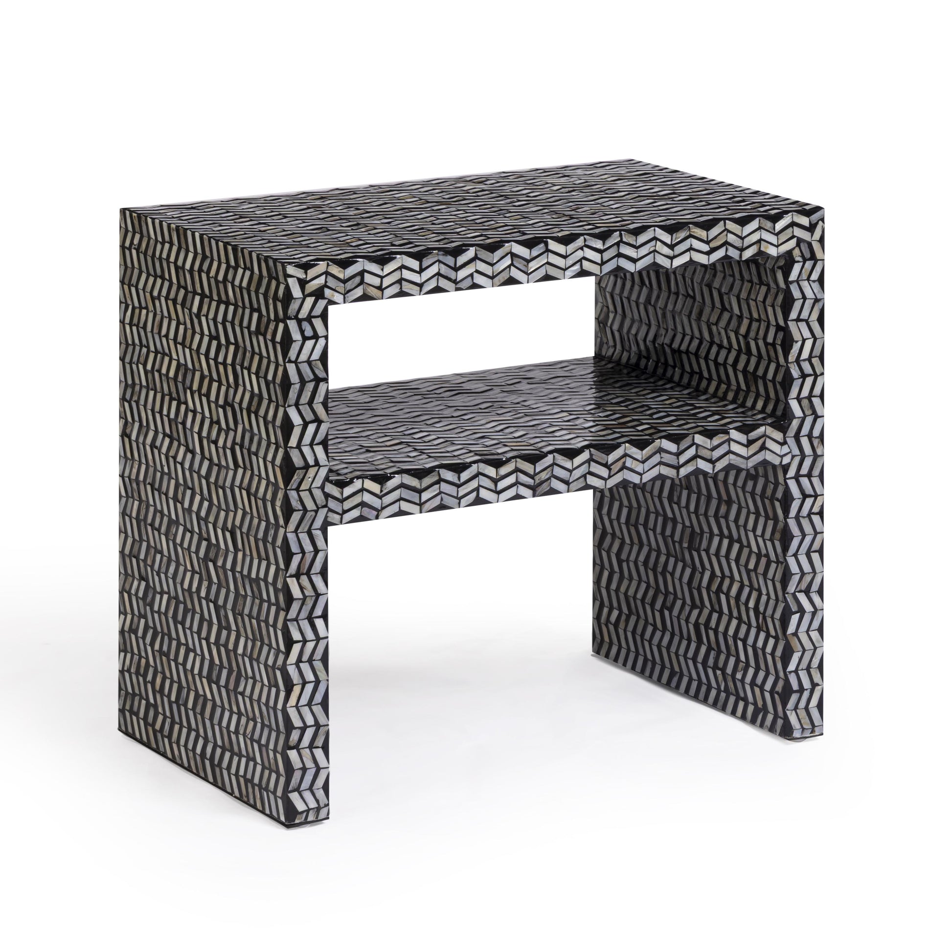 Derry 22" Capiz Shell Nightstand - Black - Image 3
