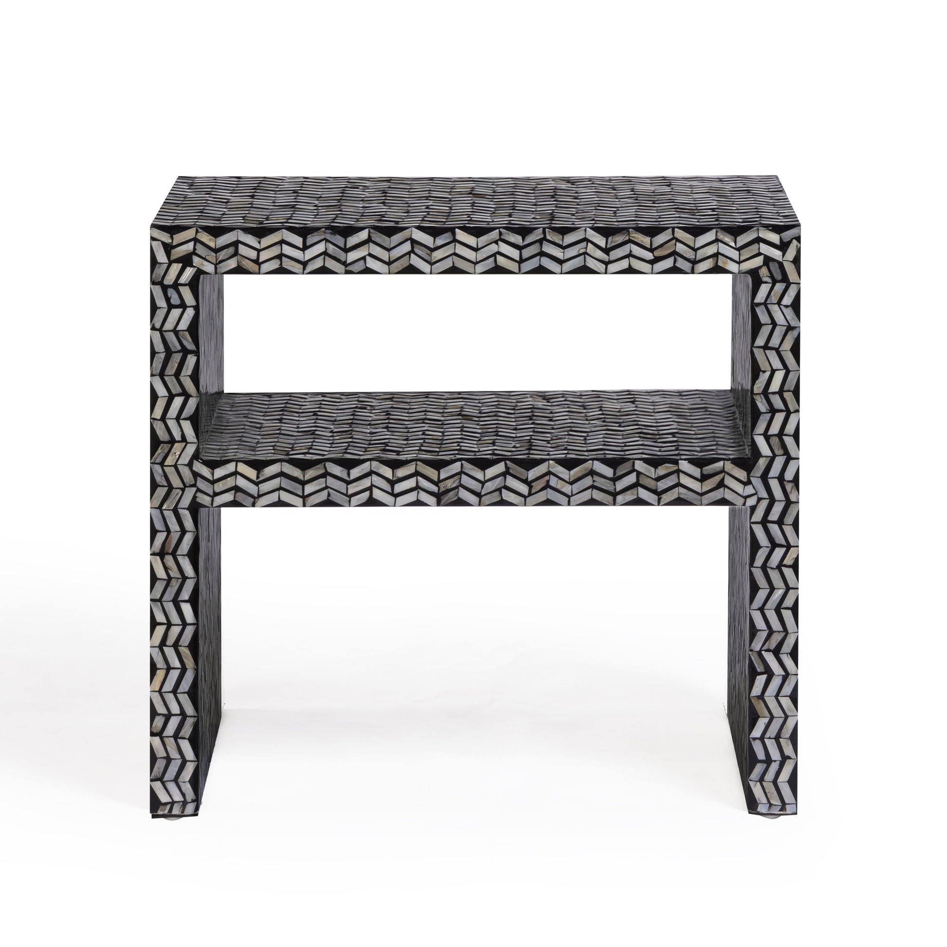 Derry 22" Capiz Shell Nightstand - Black - Image 1