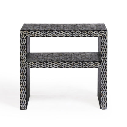 Derry 22" Capiz Shell Nightstand - Black - Image 1