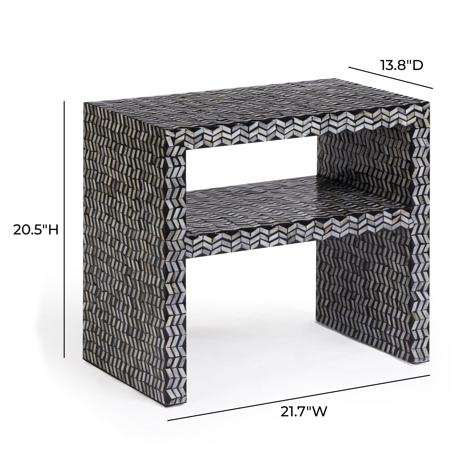 Derry 22" Capiz Shell Nightstand - Black - Image 6