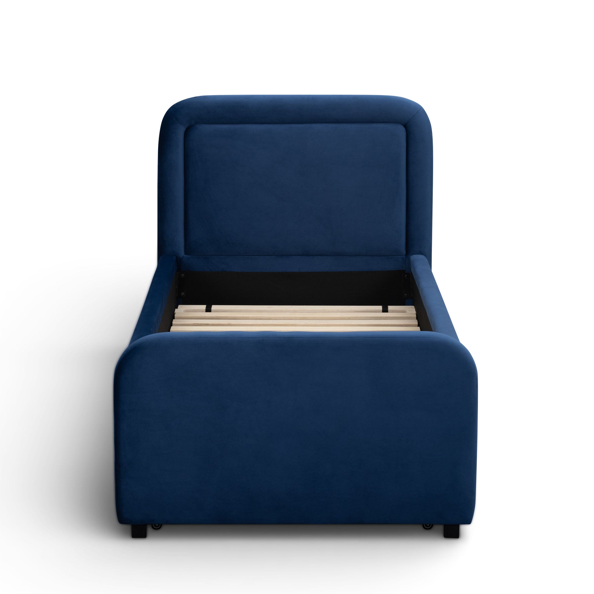 Briella Performance Velvet Trundle Bed in Twin - Navy - Image 8