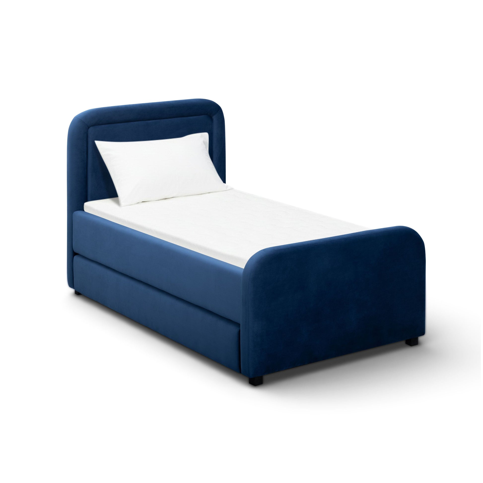Briella Performance Velvet Trundle Bed in Twin - Navy - Image 3