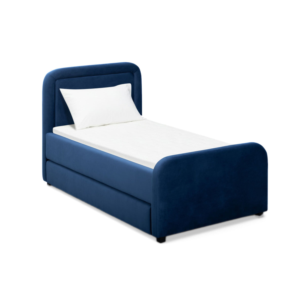 Briella Performance Velvet Trundle Bed in Twin - Navy - Image 4