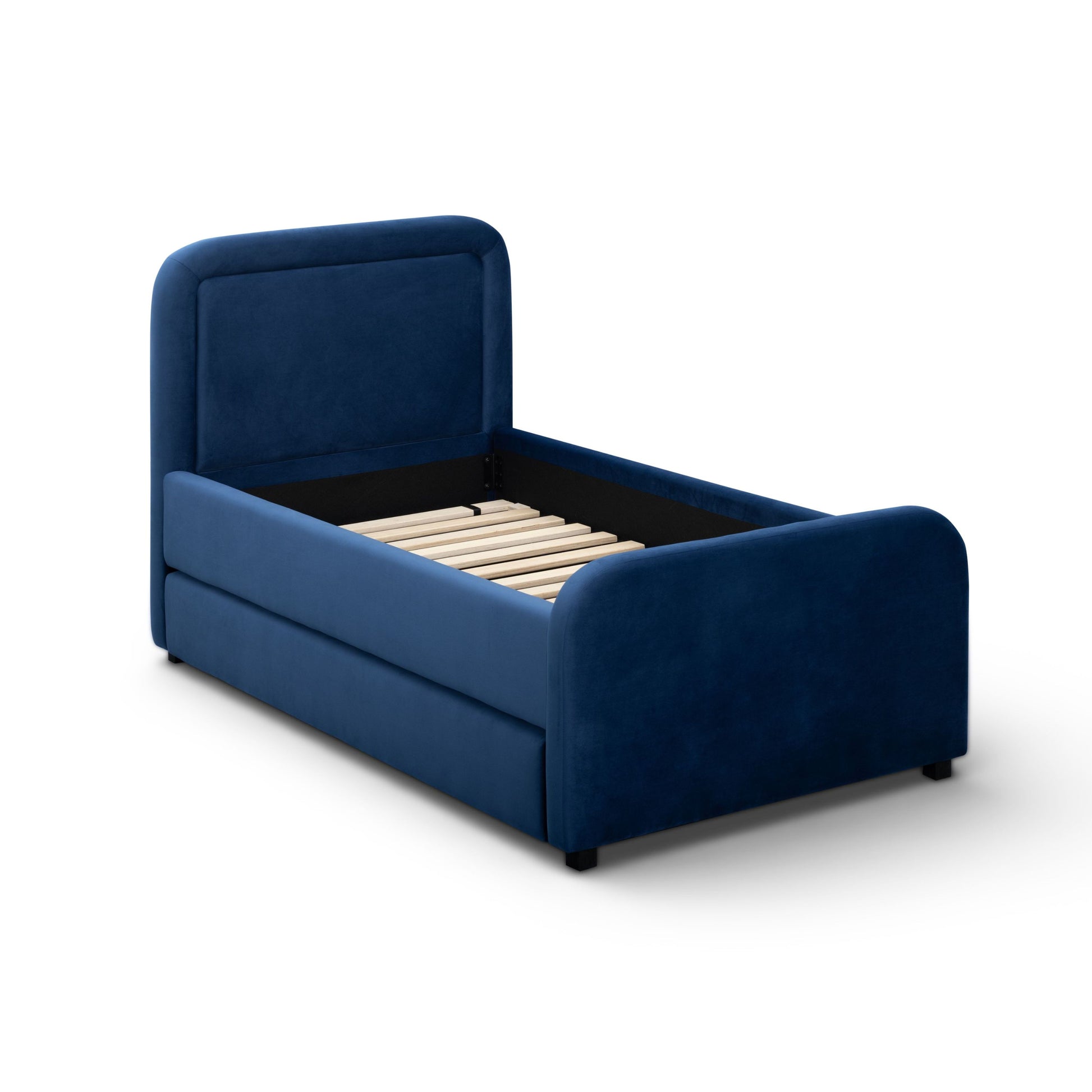 Briella Performance Velvet Trundle Bed in Twin - Navy - Image 7