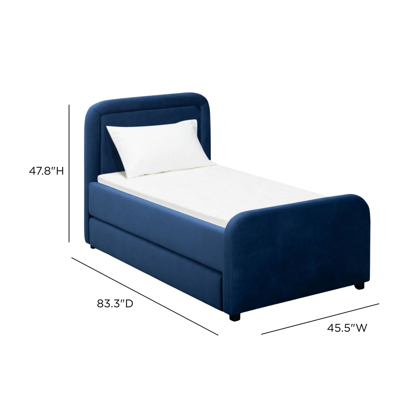 Briella Performance Velvet Trundle Bed in Twin - Navy - Image 10