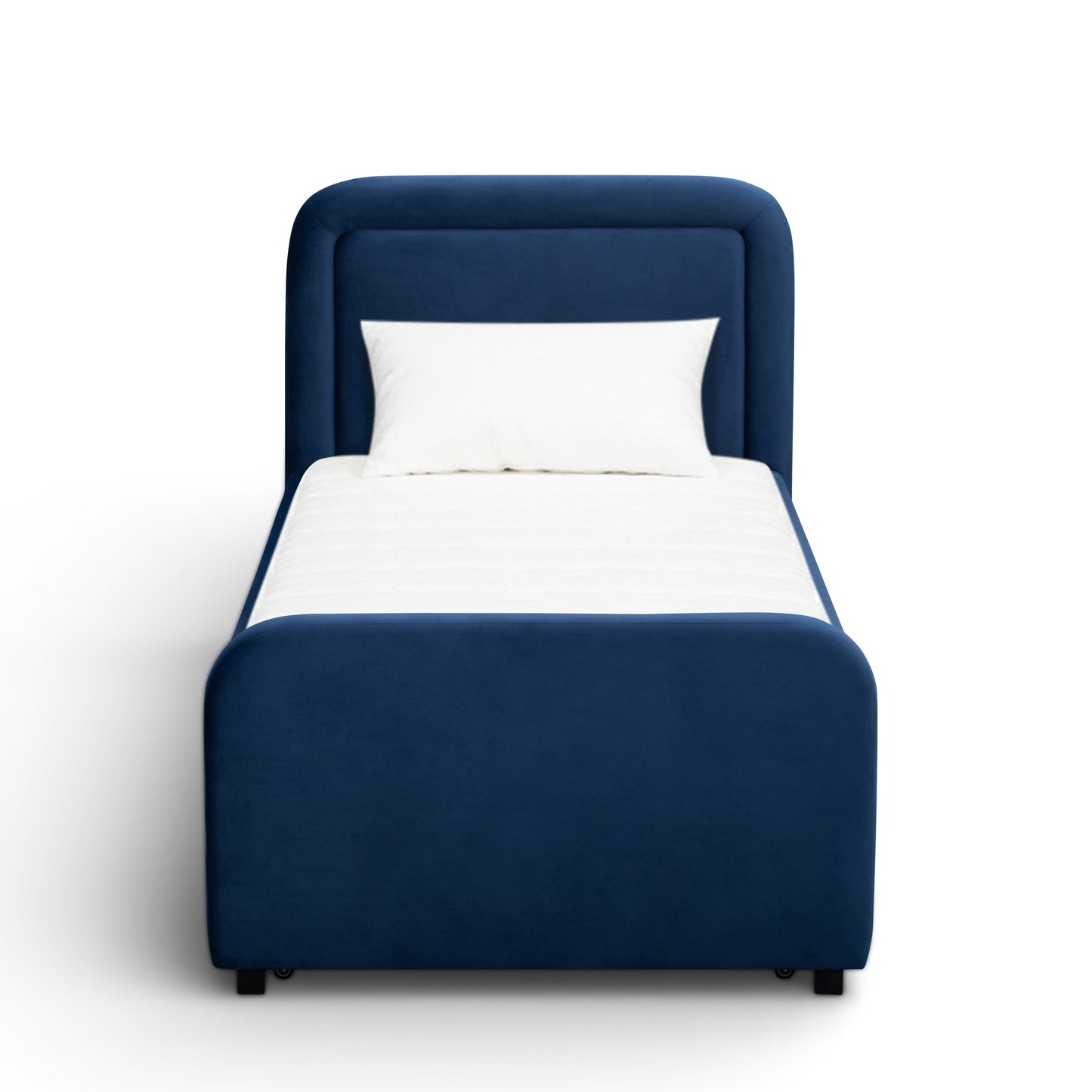 Briella Performance Velvet Trundle Bed in Twin - Navy - Image 4
