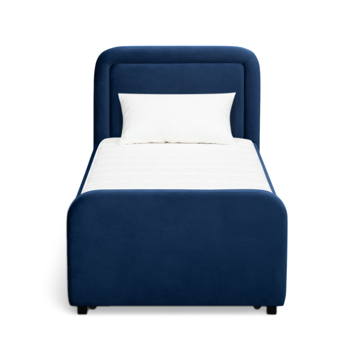 Briella Performance Velvet Trundle Bed in Twin - Navy - Image 3