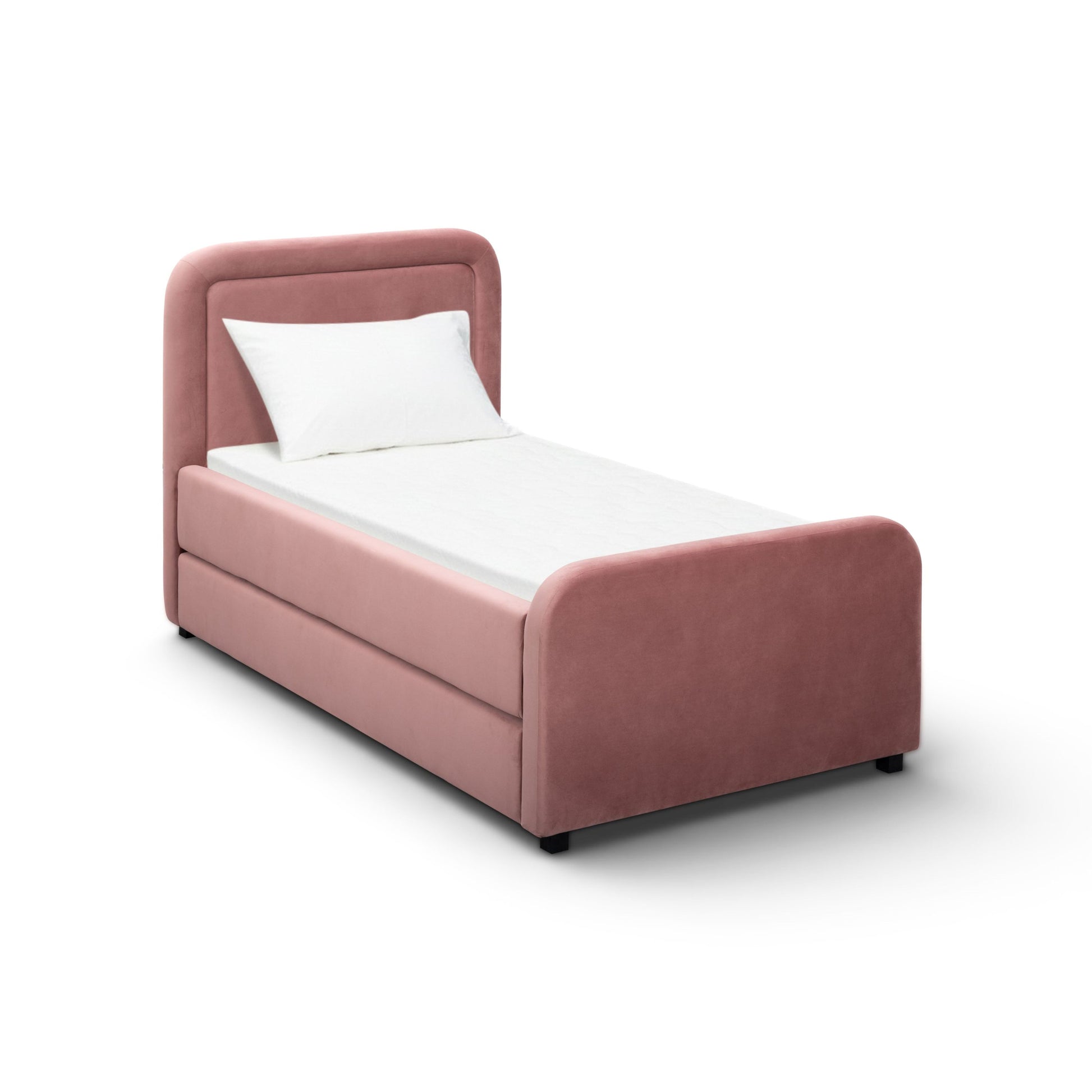 Briella Performance Velvet Trundle Bed in Twin - Salmon - Image 3