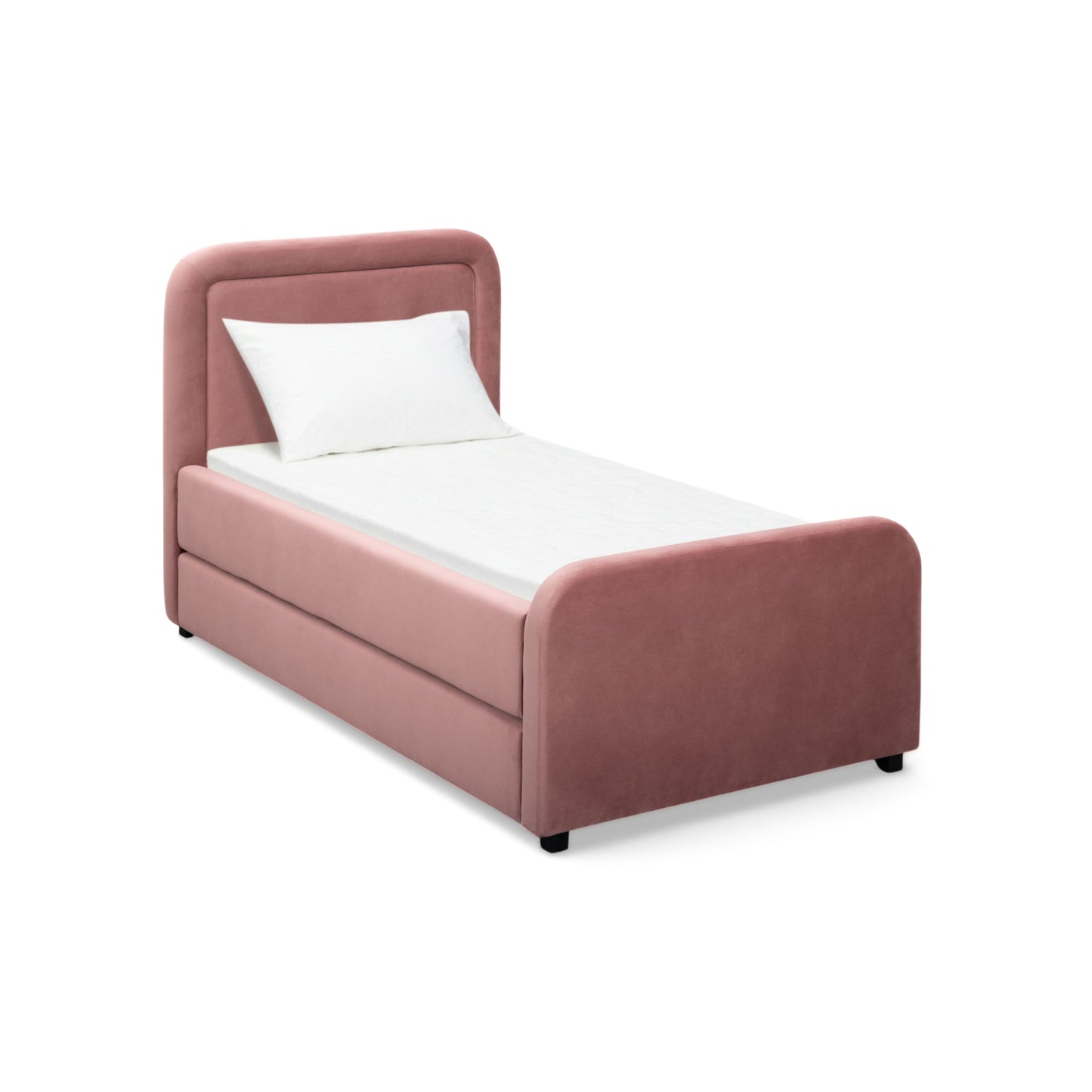 Briella Performance Velvet Trundle Bed in Twin - Salmon - Image 4