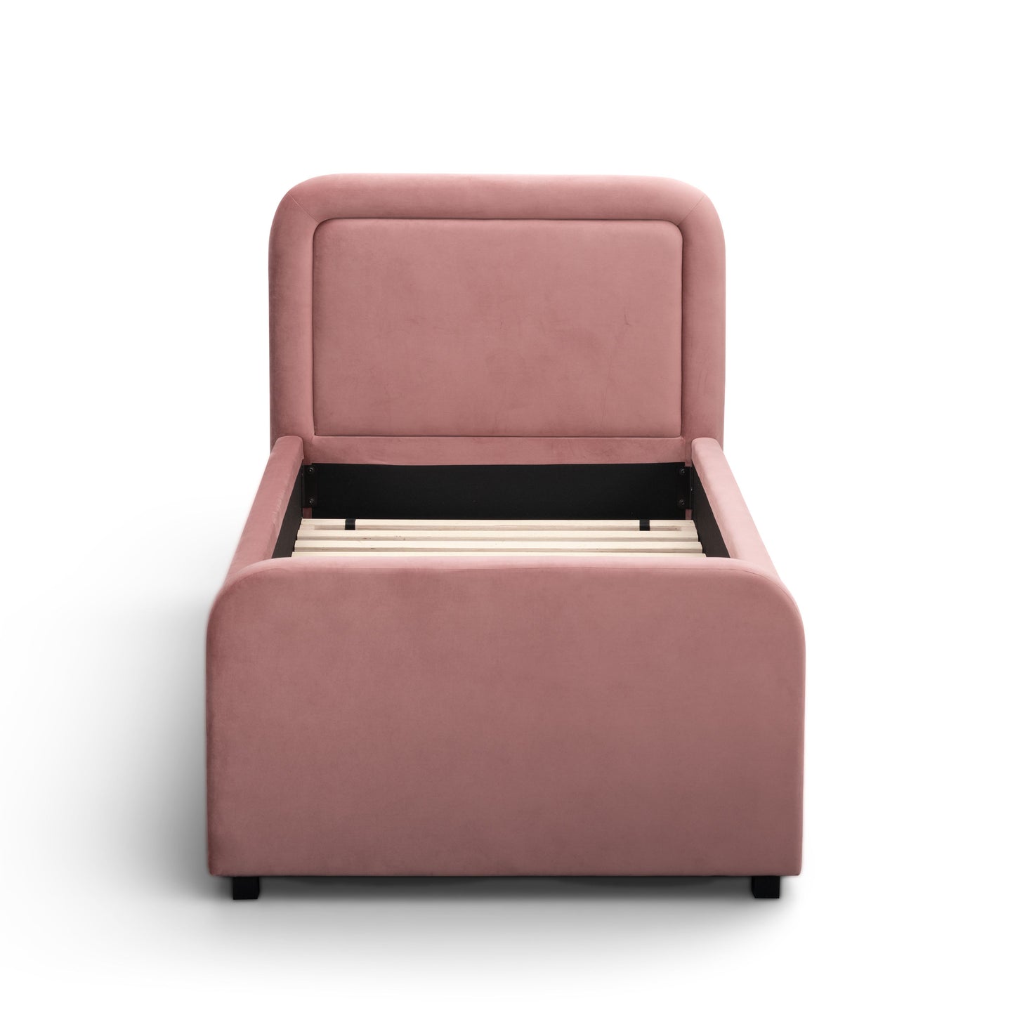 Briella Performance Velvet Trundle Bed in Twin - Salmon - Image 8